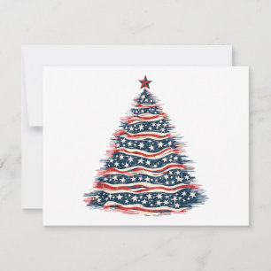 Patriottische Amerikaanse Vlag Kerstboom Kaart