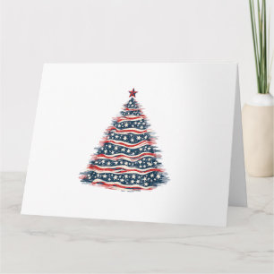 Patriottische Amerikaanse Vlag Kerstboom Kaart