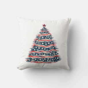 Patriottische Amerikaanse Vlag Kerstboom Kussen