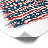 Patriottische Amerikaanse Vlag Kerstboom Poster (Hoek)