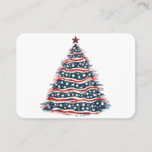 Patriottische Amerikaanse Vlag Kerstboom Visitekaartje