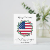 Patriottische Amerikaanse vlag Kerstmis Feestdagenkaart (Staand voorkant)