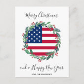 Patriottische Amerikaanse vlag Kerstmis Feestdagenkaart (Voorkant)