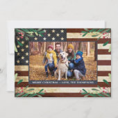 Patriottische Amerikaanse vlag Kerstmis Feestdagenkaart (Voorkant)