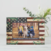  Patriottische Amerikaanse vlag Kerstmis Feestdagenkaart (Staand voorkant)