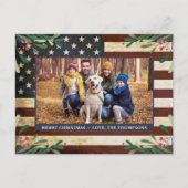  Patriottische Amerikaanse vlag Kerstmis Feestdagenkaart (Voorkant)