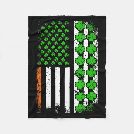 Patriottische amerikaanse vlag klaver sint patrick fleece deken (Voorkant)