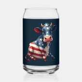 Patriottische Amerikaanse vlag Koe Blikvorm Glas (Voorkant)