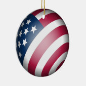 Patriottische Amerikaanse vlag, koel rood wit blau Keramisch Ornament (Rechts)