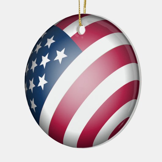 Patriottische Amerikaanse vlag, koel rood wit blau Keramisch Ornament (Links)