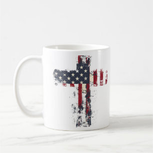 Patriottische Amerikaanse vlag kruis Koffiemok