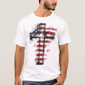 Patriottische Amerikaanse vlag kruis T-shirt (Voorkant)