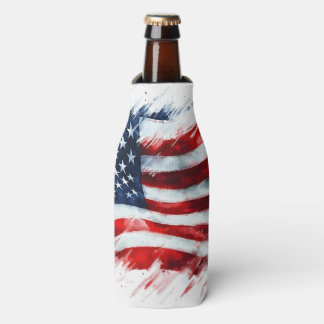Patriottische Amerikaanse Vlag Kwaststreek Kunston Flesjeskoeler