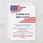 Patriottische Amerikaanse Vlag Labourdag BBQ Party Kaart (Voorkant)