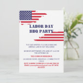Patriottische Amerikaanse Vlag Labourdag BBQ Party Kaart (Staand voorkant)