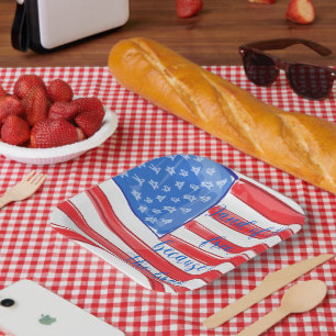Patriottische Amerikaanse vlag Land van de Vrije Papieren Bordje