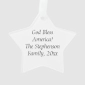 Patriottische Amerikaanse Vlag Land van Vrije Dapp Ornament (achterkant)