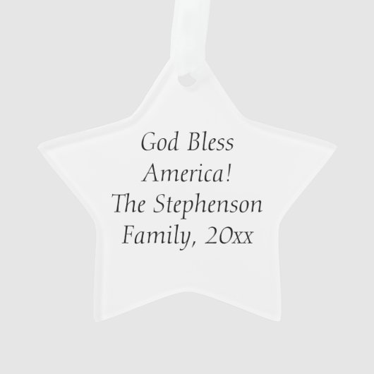 Patriottische Amerikaanse Vlag Land van Vrije Dapp Ornament (achterkant)