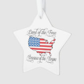 Patriottische Amerikaanse Vlag Land van Vrije Dapp Ornament (voorkant)