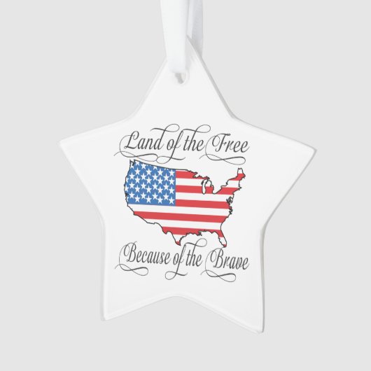 Patriottische Amerikaanse Vlag Land van Vrije Dapp Ornament (voorkant)