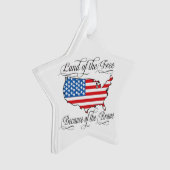 Patriottische Amerikaanse Vlag Land van Vrije Dapp Ornament (voorkant)