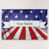 Patriottische Amerikaanse vlag Legpuzzel (Horizontaal)