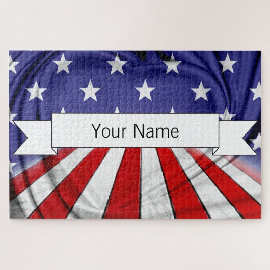 Patriottische Amerikaanse vlag Legpuzzel (Horizontaal)