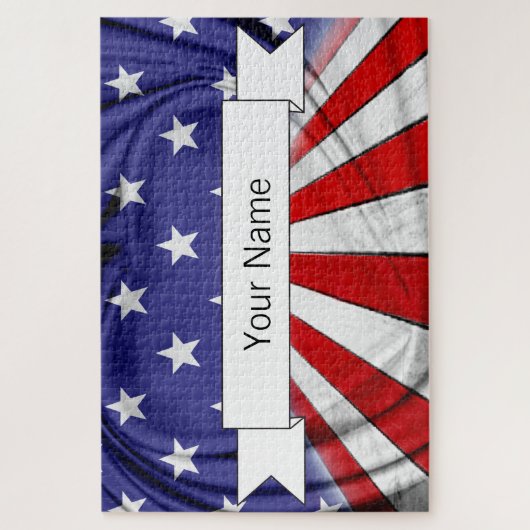 Patriottische Amerikaanse vlag Legpuzzel (Verticaal)