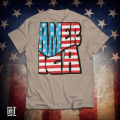 Patriottische Amerikaanse vlag Lettering Vet Ameri T-shirt