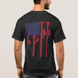 Patriottische Amerikaanse vlag Lineman T-shirt