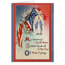 Patriottische Amerikaanse Vlag Maagdelijke Mary