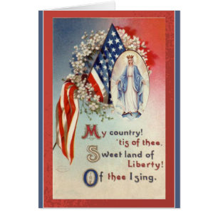 Patriottische Amerikaanse Vlag Maagdelijke Mary