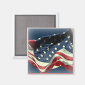Patriottische Amerikaanse vlag Magnet (Voorkant / Achterkant)