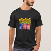 Patriottische Amerikaanse vlag Mason Jars met zonn T-shirt (Voorkant)