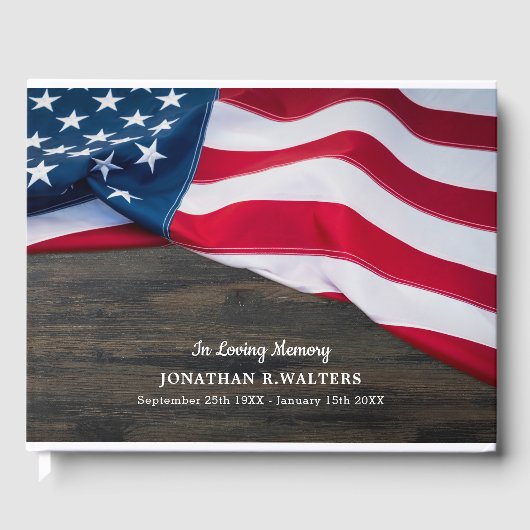 Patriottische Amerikaanse vlag Memorial Gastenboek (Voorkant)