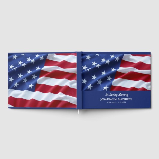 Patriottische Amerikaanse vlag Memorial Photo Fune Gastenboek (Volledig)