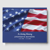 Patriottische Amerikaanse vlag Memorial Photo Fune Gastenboek (Voorkant)