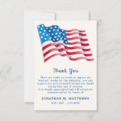 Patriottische Amerikaanse vlag Memorial Veteran be Bedankkaart (Voorkant)