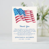 Patriottische Amerikaanse vlag Memorial Veteran be Bedankkaart (Staand voorkant)