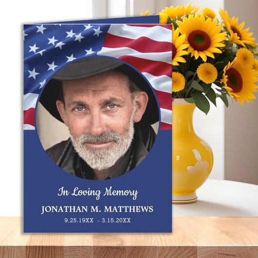 Patriottische Amerikaanse vlag Memorial Veteran be Programma