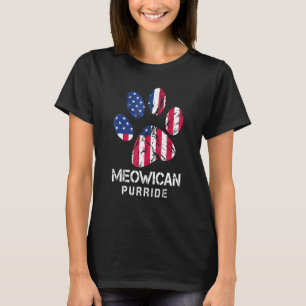 Patriottische Amerikaanse vlag Meowican Purride Ca T-shirt
