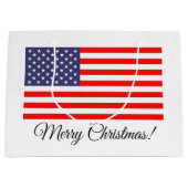 Patriottische amerikaanse vlag Merry kerstcadeauta Large Cadeautasje (Voorkant)