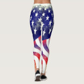 Patriottische Amerikaanse vlag met benauwde vlag Leggings (Achterkant)