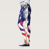 Patriottische Amerikaanse vlag met benauwde vlag Leggings (Links)