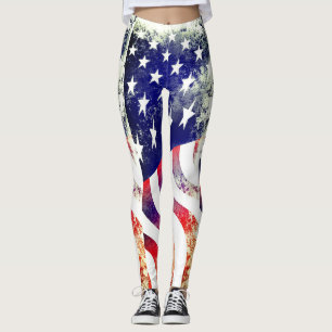 Patriottische Amerikaanse vlag met benauwde vlag Leggings