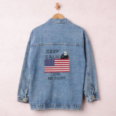 Patriottische Amerikaanse vlag met Kale Adelaar Denim Jacket (Hangar)
