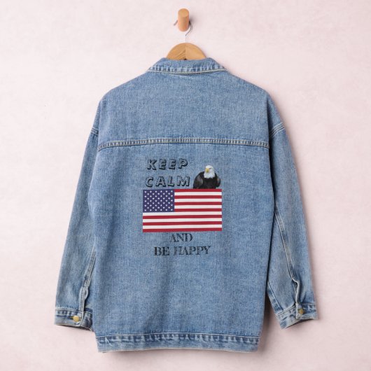Patriottische Amerikaanse vlag met Kale Adelaar Denim Jacket (Hangar)