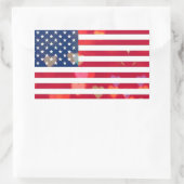  Patriottische Amerikaanse vlag met kleurrijke har Rechthoekige Sticker (Tas)
