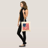  Patriottische Amerikaanse vlag met kleurrijke har Tote Bag (Voorkant (model))