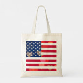  Patriottische Amerikaanse vlag met kleurrijke har Tote Bag (Achterkant)